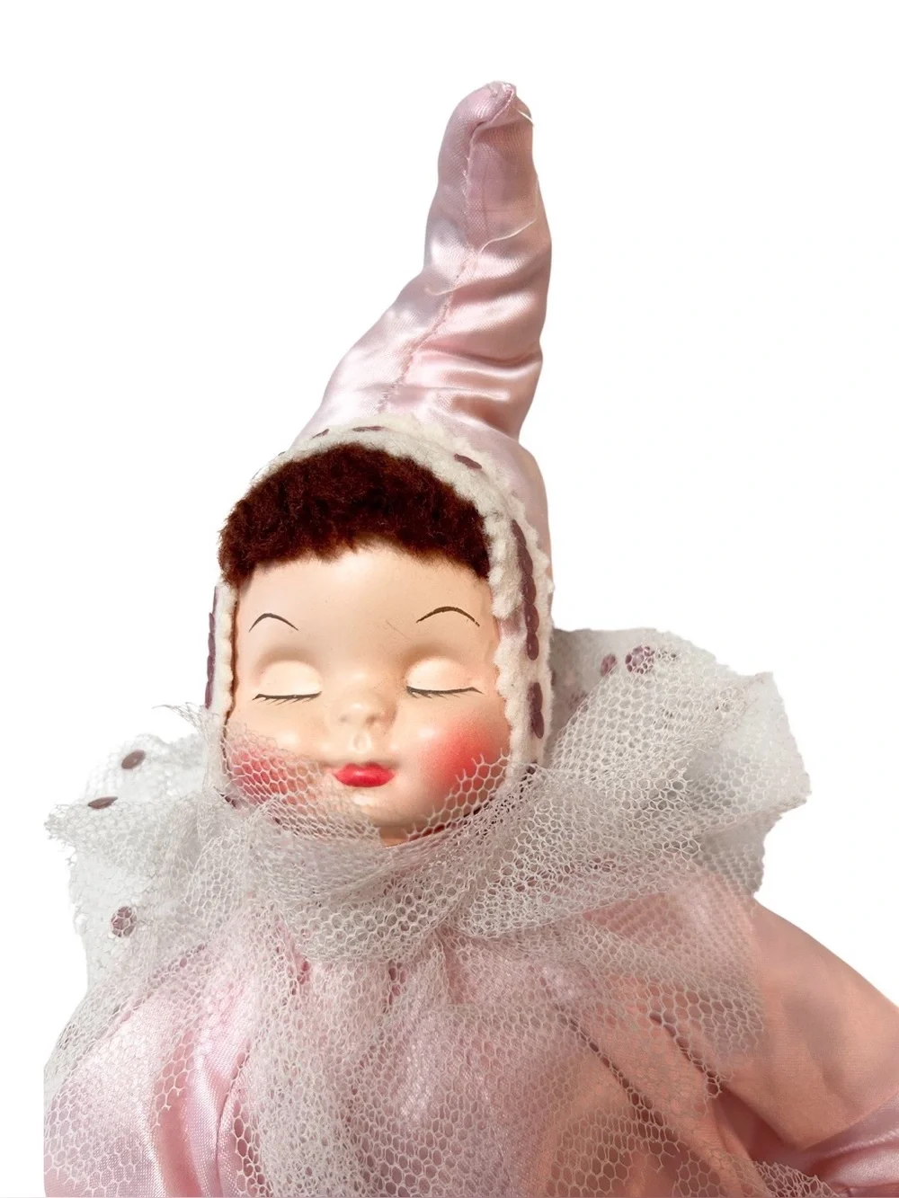 Vtg 1950s Boudoir Pierrot Posable Shelf Sitter Pixie Jester Doll Collectible - Picture 4 of 8